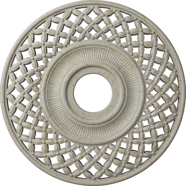 Ekena Millwork Robin Medallion (Canopies up to 6 1/4"), 22 1/4"OD x 4 3/4"ID x 1 1/4"P, Pot of Cream Crackle CM22RBPCC - main